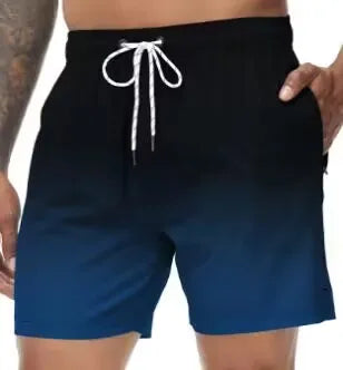 Momount Pantaloni de Baie Bărbați – Gradient cu Șnur, Quick Dry pentru Plajă