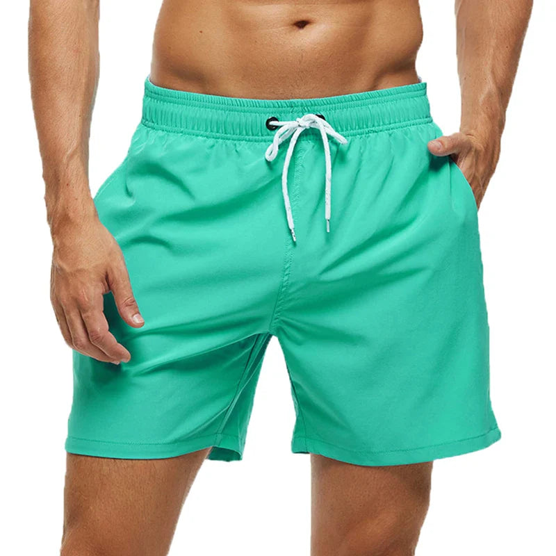 Pantaloni de Baie Momount Bărbați – Talie Elastică, Liner Plasă, Cordon, Buzunar