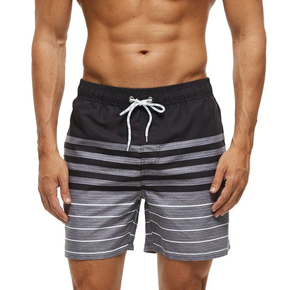 Pantaloni de Baie Momount Bărbați – Dungi, Cordon, Uscare Rapidă, Plajă de Vară