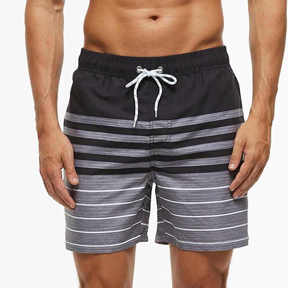 Pantaloni de Baie Momount Bărbați – Imprimeu Kiwi, Cordon, Uscare Rapidă, Lungime Medie