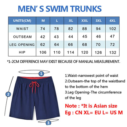 Pantaloni de Baie Momount Bărbați – Talie Elastică, Liner Plasă, Cordon, Buzunar