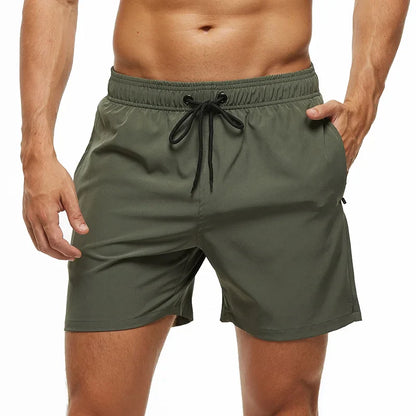 Pantaloni de Baie Momount Bărbați – Talie Elastică, Liner Plasă, Cordon, Buzunar