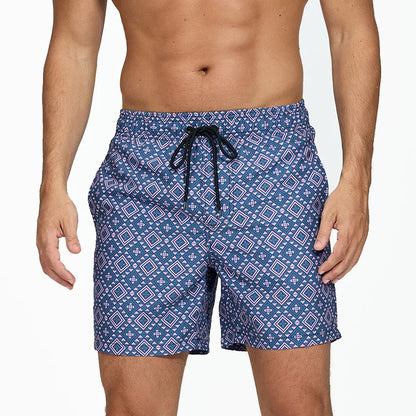 Pantaloni de Baie Momount Bărbați – Dungi, Cordon, Uscare Rapidă, Plajă de Vară