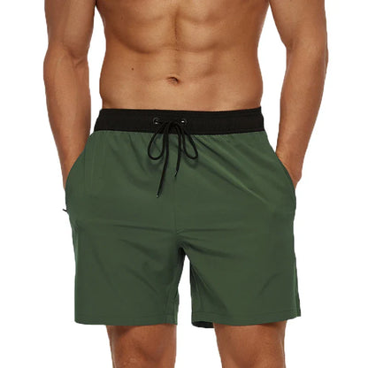 Pantaloni de Baie Momount Bărbați – Talie Elastică, Liner Plasă, Cordon, Buzunar