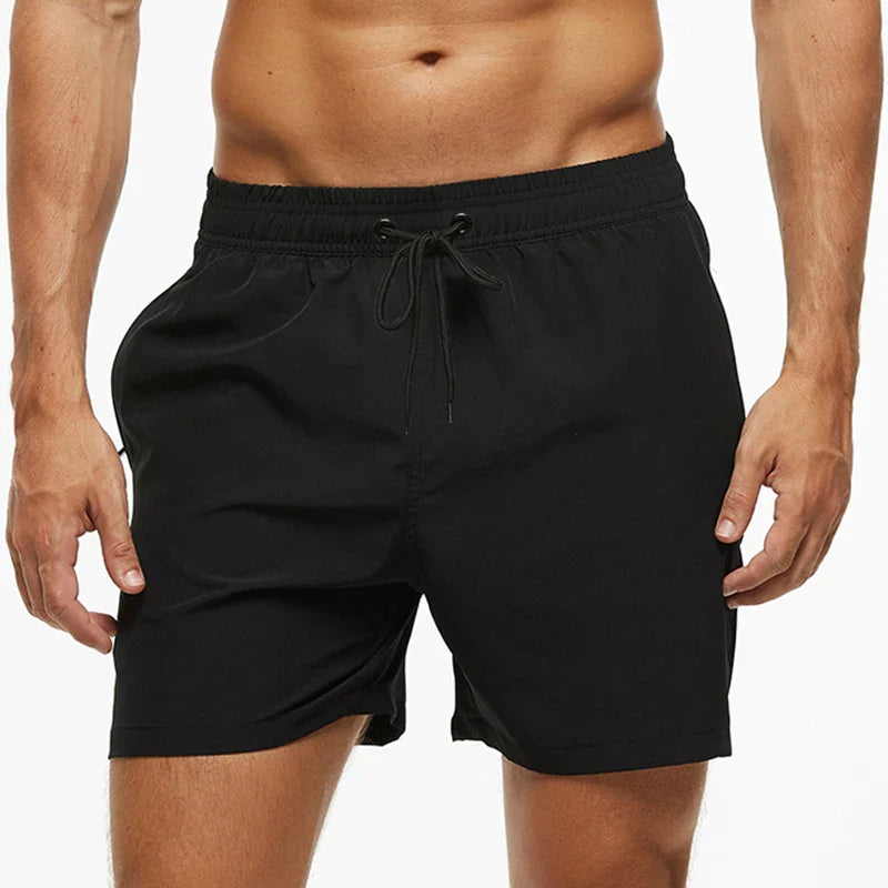 Pantaloni de Baie Momount Bărbați – Talie Elastică, Liner Plasă, Cordon, Buzunar