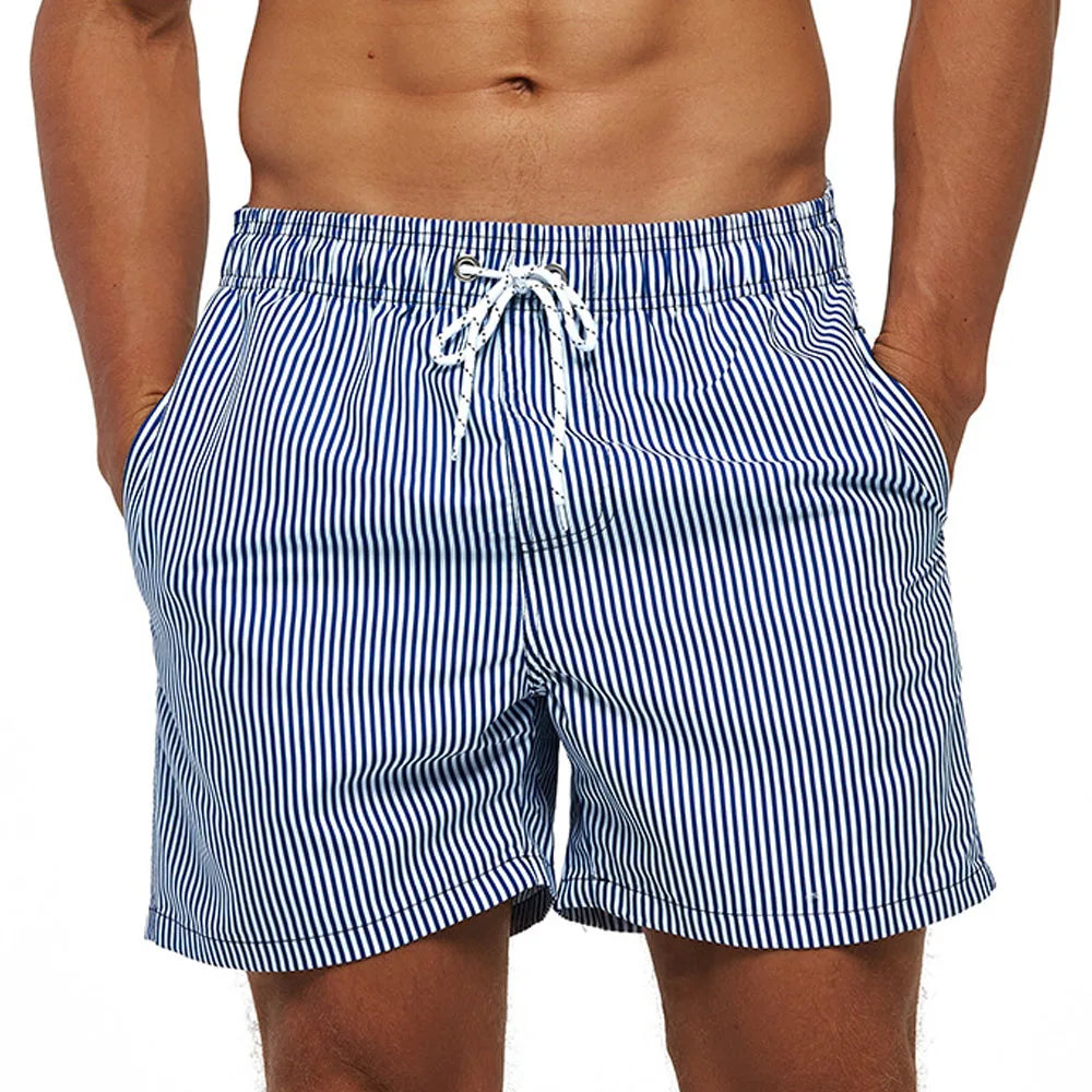 Pantaloni de Baie Momount Bărbați – Imprimeu Kiwi, Cordon, Uscare Rapidă, Lungime Medie