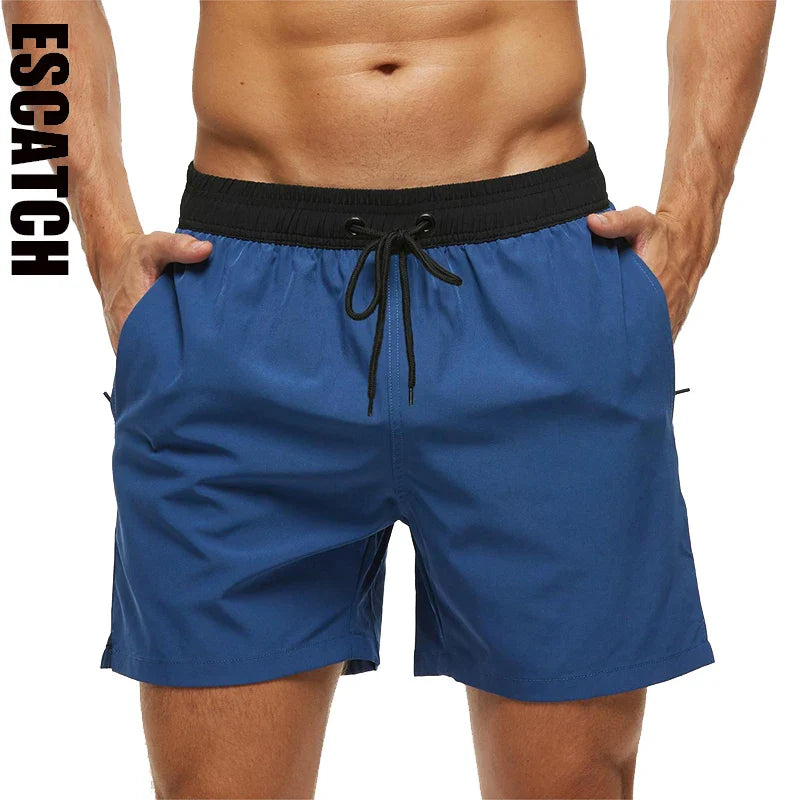 Pantaloni de Baie Momount Bărbați – Talie Elastică, Liner Plasă, Cordon, Buzunar