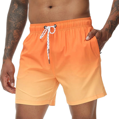 Momount Pantaloni de Baie Bărbați – Gradient cu Șnur, Quick Dry pentru Plajă