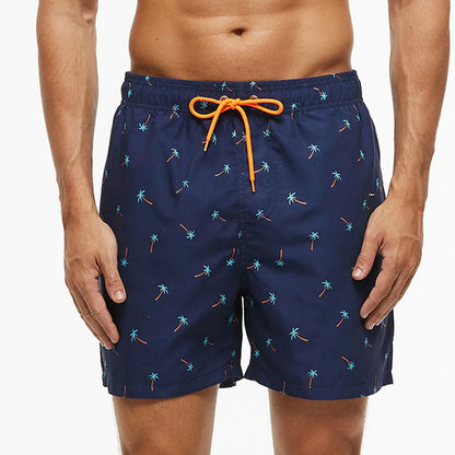 Pantaloni de Baie Momount Bărbați – Imprimeu Kiwi, Cordon, Uscare Rapidă, Lungime Medie
