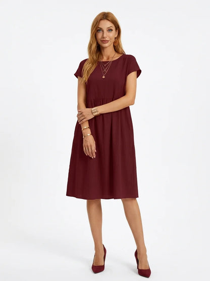 Dahlia Summer Maxi Dress | Elegant, Modern, Graceful - Dark Red - front