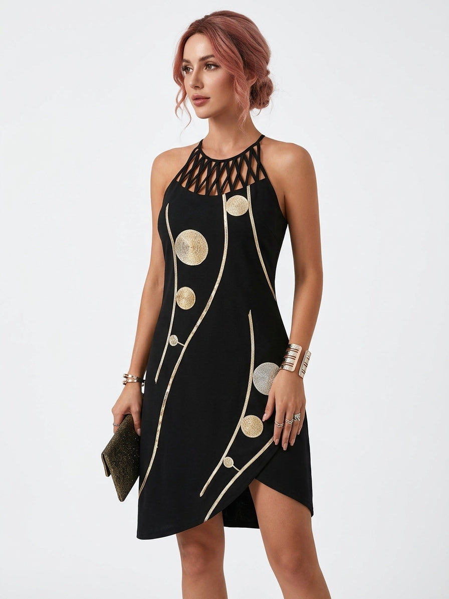 Gabriella Summer Midi Dress | Chic, Casual, Vibrant - Black - 3/4