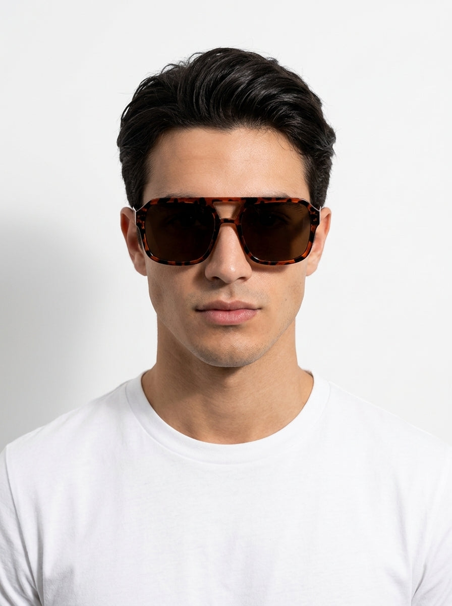 Celestina | Ochelari de Soare Aviator Vintage cu Imprimeu Țestoasă