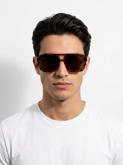 Celestina | Ochelari de Soare Aviator Vintage cu Imprimeu Țestoasă