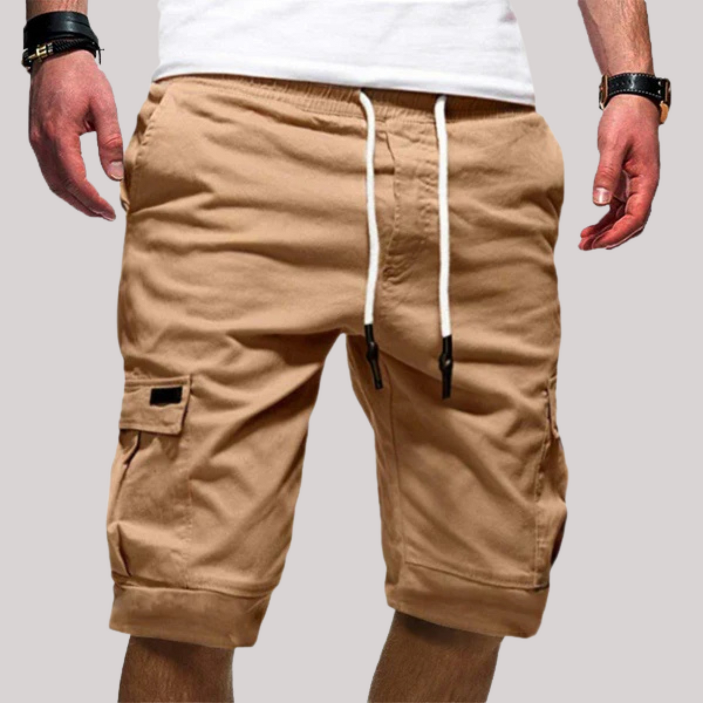 Pantaloni Cargo Momount Bărbați – Cu Cordon, Talie Elastică, Buzunar cu Clapă, Casual