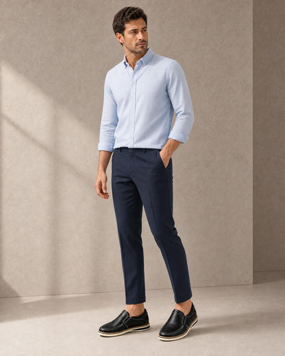 Mocasini slip-on pentru bărbați cu cusături manuale și panouri elastice — image 7
