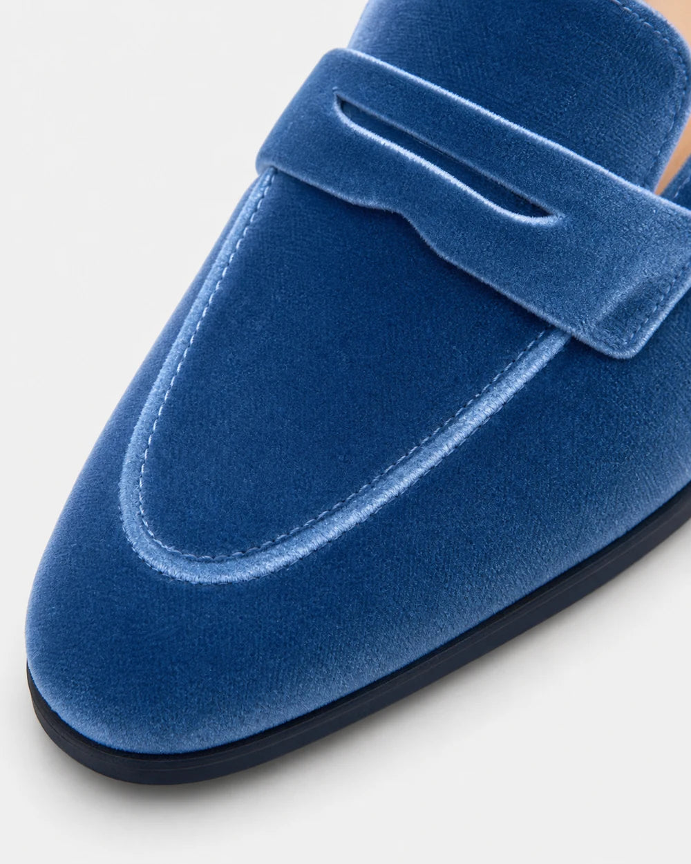 Mocasini bleumarin de damă cu baretă ton pe ton — imagine de produs 6