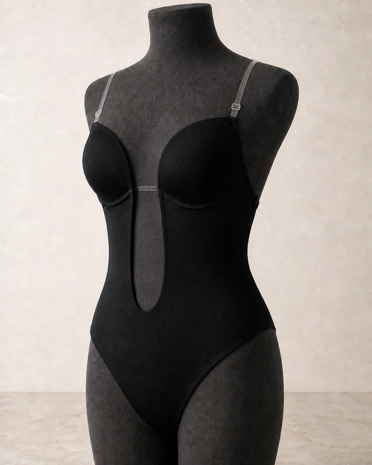 Women's Backless Plunge Bodysuit — product view