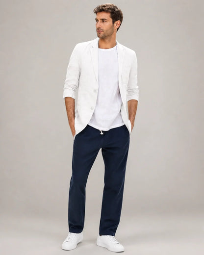 Men's lightweight linen-look blazer – 11 white hero