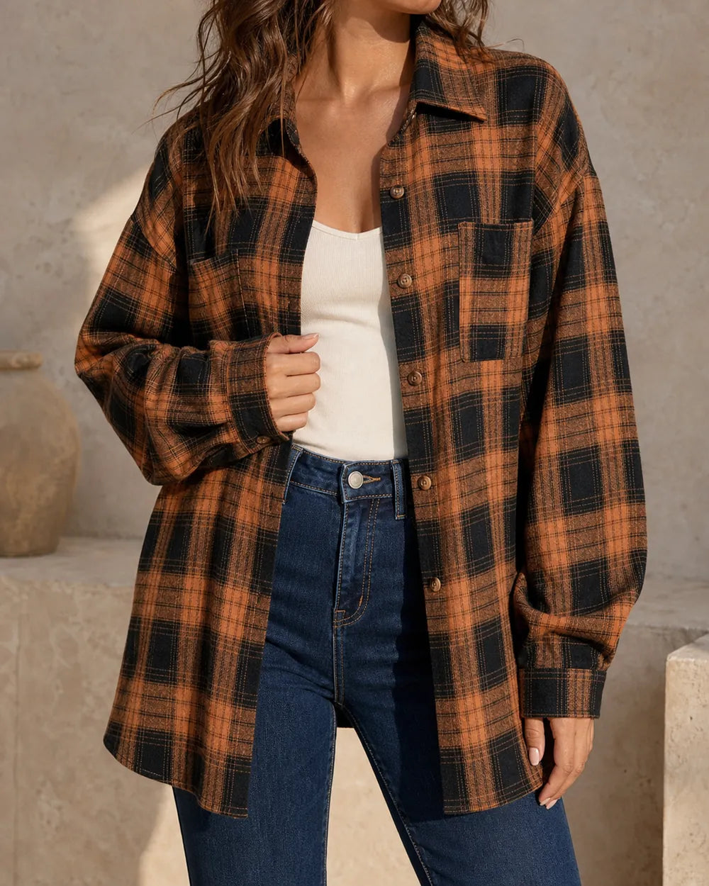 Cămașă oversized de damă în carouri — image 1