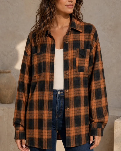 Cămașă oversized de damă în carouri — image 3