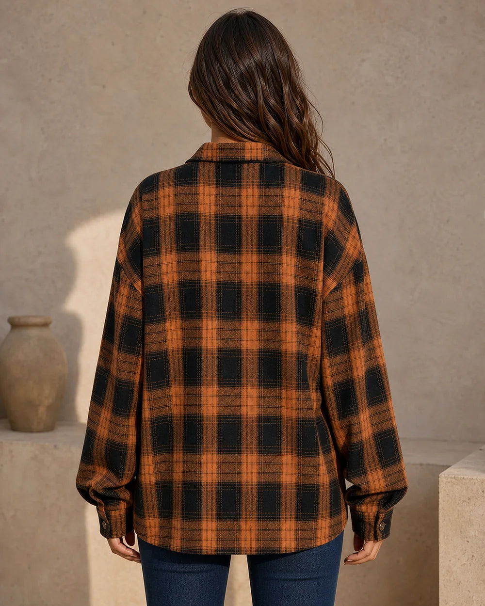 Cămașă oversized de damă în carouri — image 4