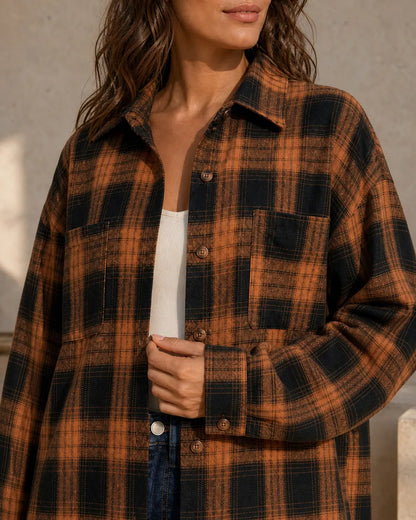 Cămașă oversized de damă în carouri — image 5