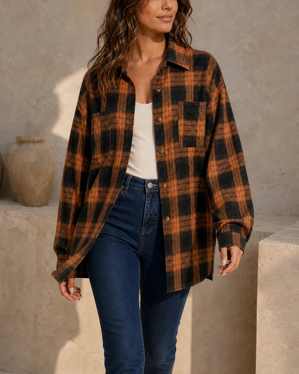 Cămașă oversized de damă în carouri — image 6