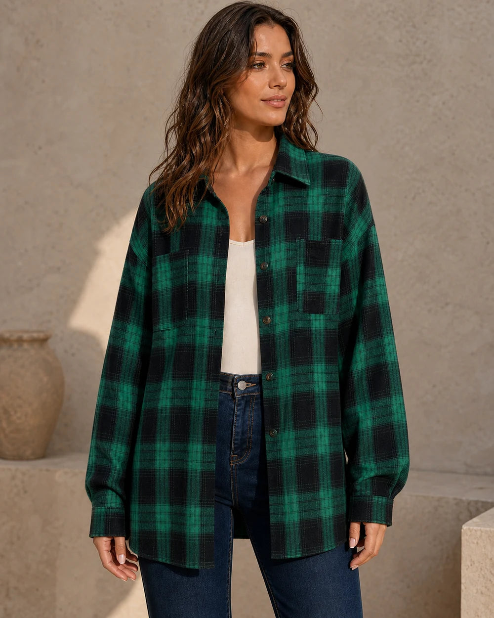 Cămașă oversized de damă în carouri — image 10