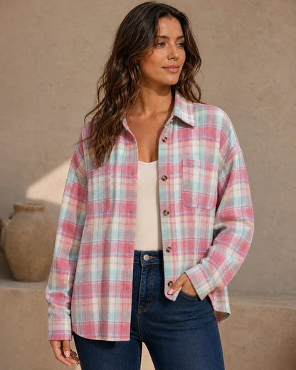 Cămașă oversized de damă în carouri — image 9