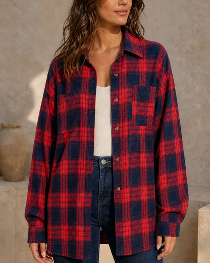 Cămașă oversized de damă în carouri — image 15