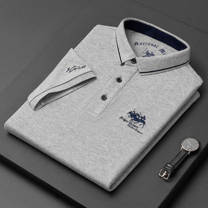 Tricou Polo Momount Bărbați – Logo Cal Brodat Premium, Mânecă Scurtă