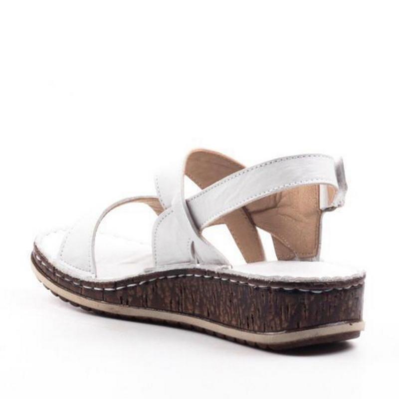 Momount Sandale cu Platformă Damă – Maro Piele cu Vârf Peep-Toe Slingback de Vară