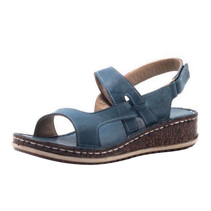 Momount Sandale cu Platformă Damă – Maro Piele cu Vârf Peep-Toe Slingback de Vară