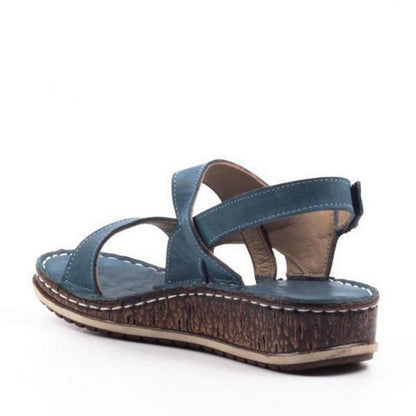 Momount Sandale cu Platformă Damă – Maro Piele cu Vârf Peep-Toe Slingback de Vară