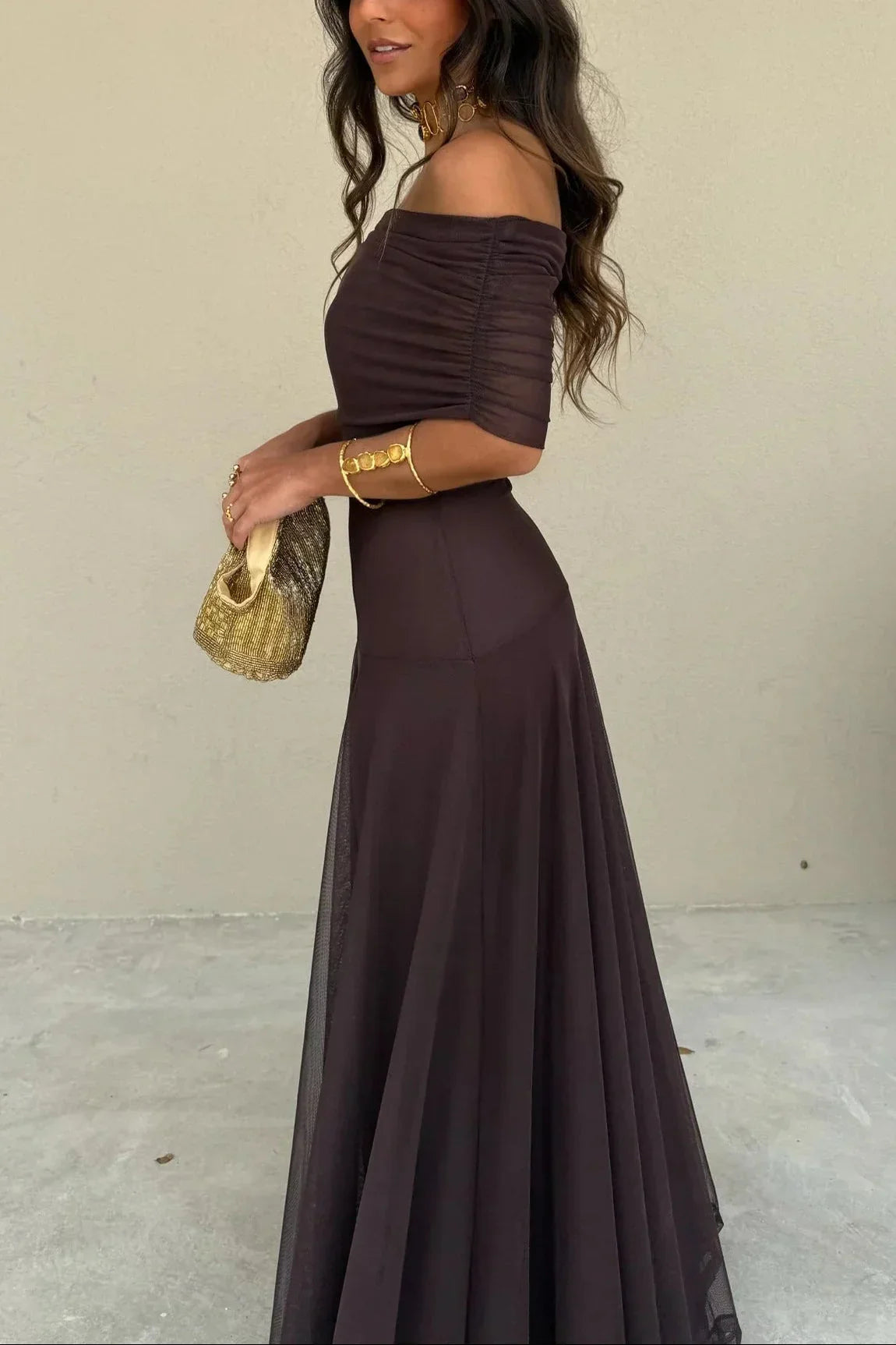 Ariadne | Rochie Maxi Chic de Vară cu Un Umăr, Drapată, Fără Mâneci
