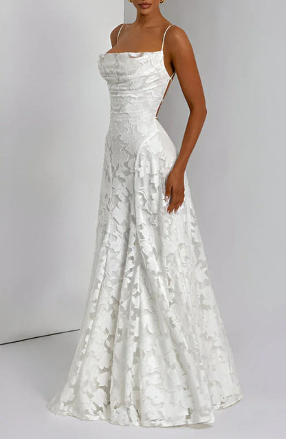 Auriana | Rochie Maxi Romantică de Vară cu Decolteu Pătrat și Bretele Florală