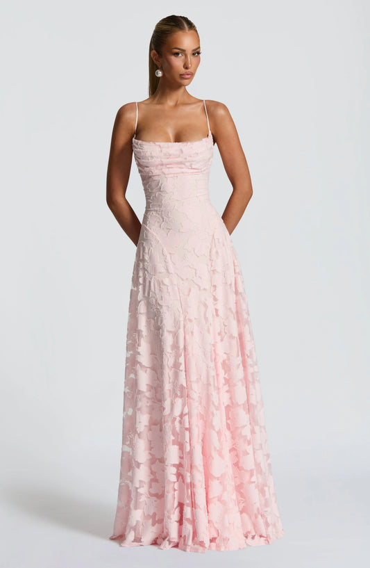Auriana | Rochie Maxi Romantică de Vară cu Decolteu Pătrat și Bretele Florală