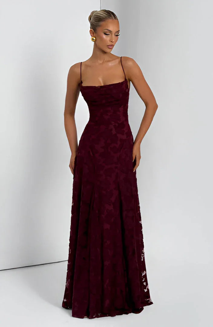 Auriana | Rochie Maxi Romantică de Vară cu Decolteu Pătrat și Bretele Florală