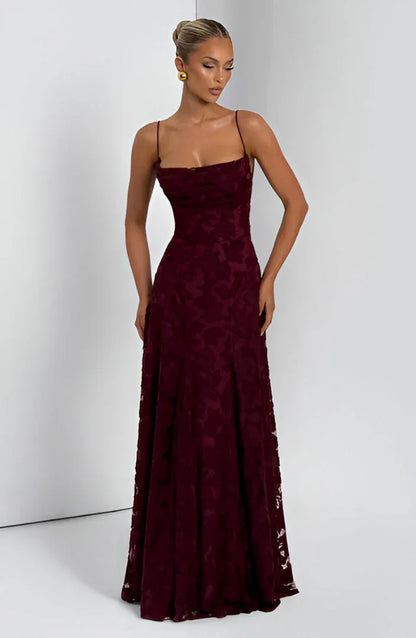 Auriana | Rochie Maxi Romantică de Vară cu Decolteu Pătrat și Bretele Florală