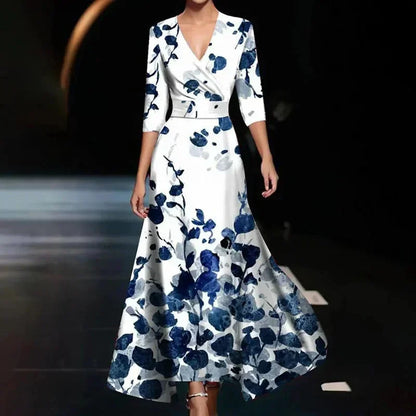 Florentia | Rochie Maxi de Vară Florală Îndrăzneață, Petrecută cu Curea
