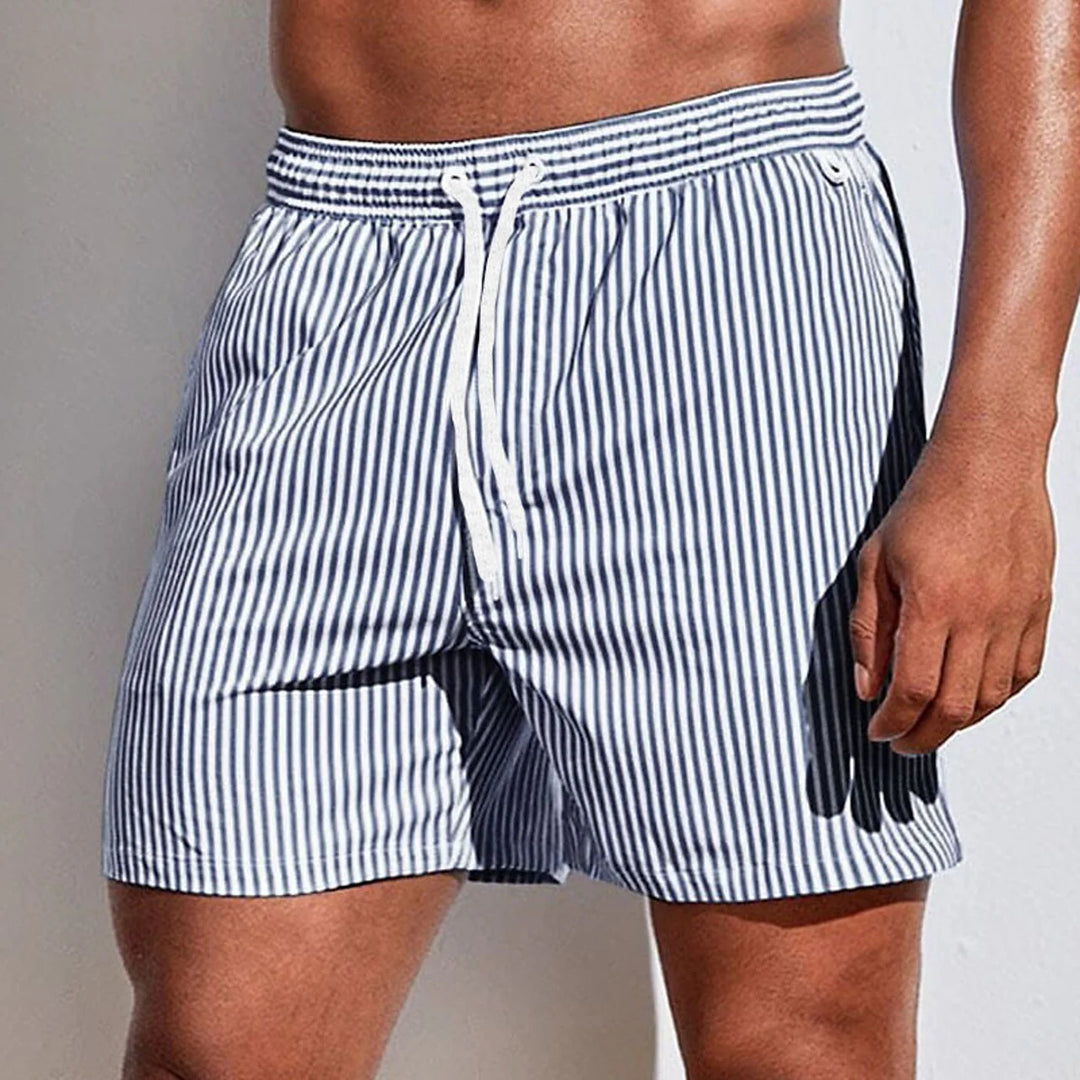 Momount Pantaloni de Baie Bărbați – Cu Dungi și Șnur, Quick Dry pentru Vară