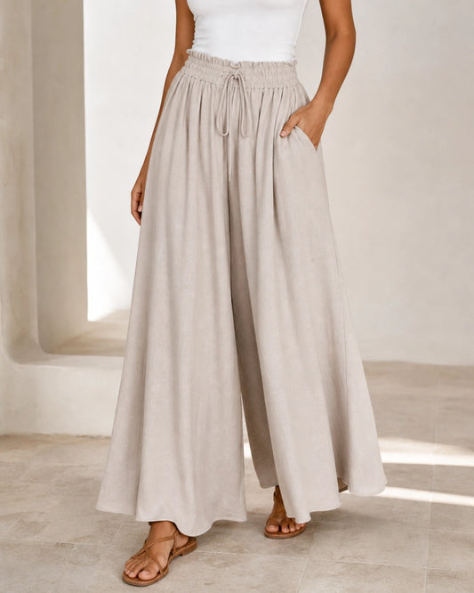 Pantaloni de damă cu talie înaltă și picior larg — image