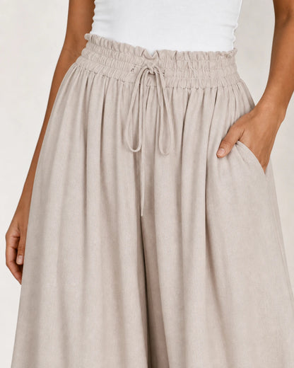 Pantaloni de damă cu talie înaltă și picior larg — image
